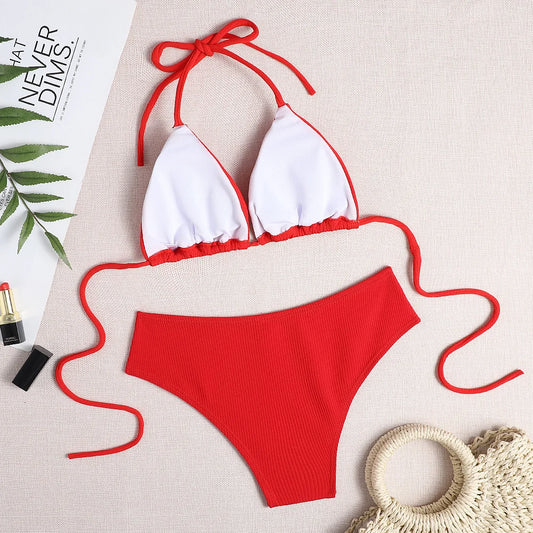 Maillot de bain brésilien pour femme, soutien-gorge push-up, ensemble deux pièces