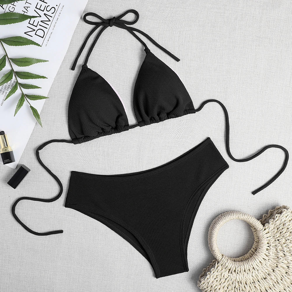 Maillot de bain brésilien pour femme, soutien-gorge push-up, ensemble deux pièces