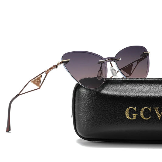 GCV Lunettes de soleil polarisées 2 en 1 pour femmes, flambant neuves, anti-lumière bleue, monture papillon