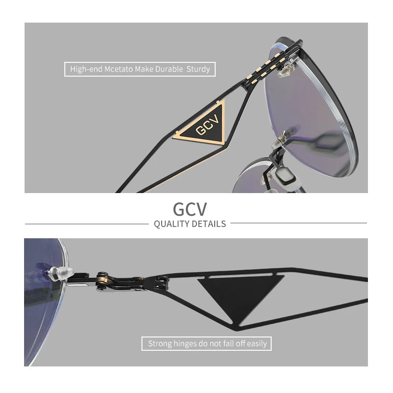 GCV Lunettes de soleil polarisées 2 en 1 pour femmes, flambant neuves, anti-lumière bleue, monture papillon